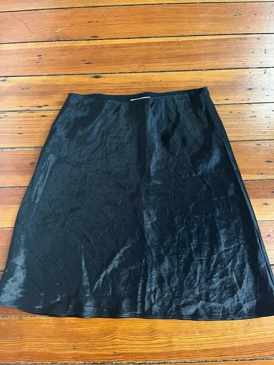 Babaton Satin Slip Mini Skirt in Black - Picture 2 of 5